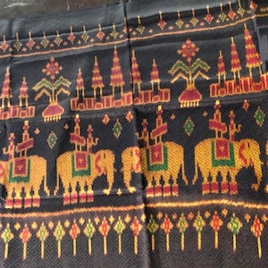 Royal Elephant battle silk  shawl