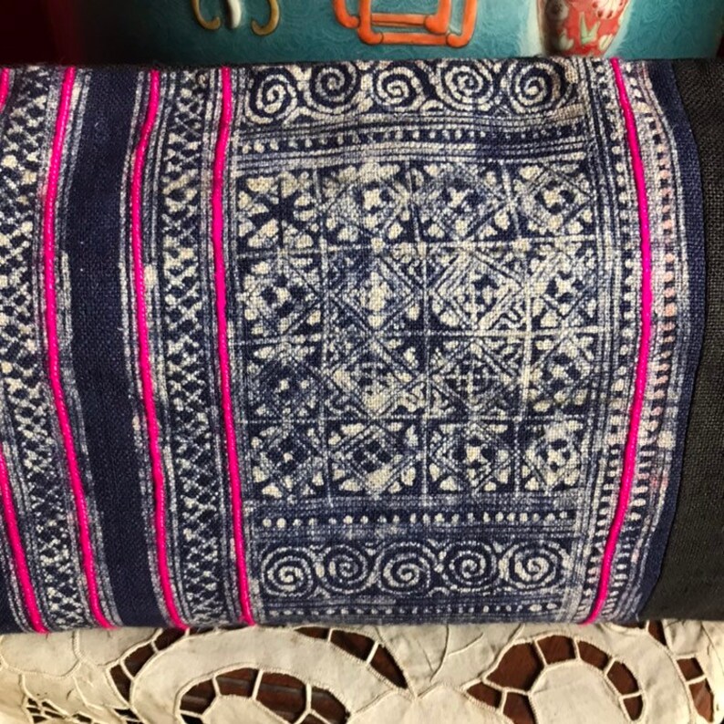 Indigo Dye Batik Hemp Cushion Cover cushion cover