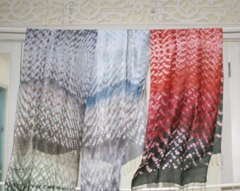 Peacock hand tie dye  silk scarf