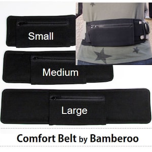 Cinturón de confort de lona negra para portabebés, funda de cincha para la cintura con bolsillo con cremallera, accesorio para portabebés con hebilla lateral Bamberoo y Tula