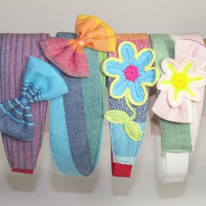 Artisan Girasol wrap scrap Kid Tobbler Headband Hair band Bow Crochet accessories elastic Rainbow