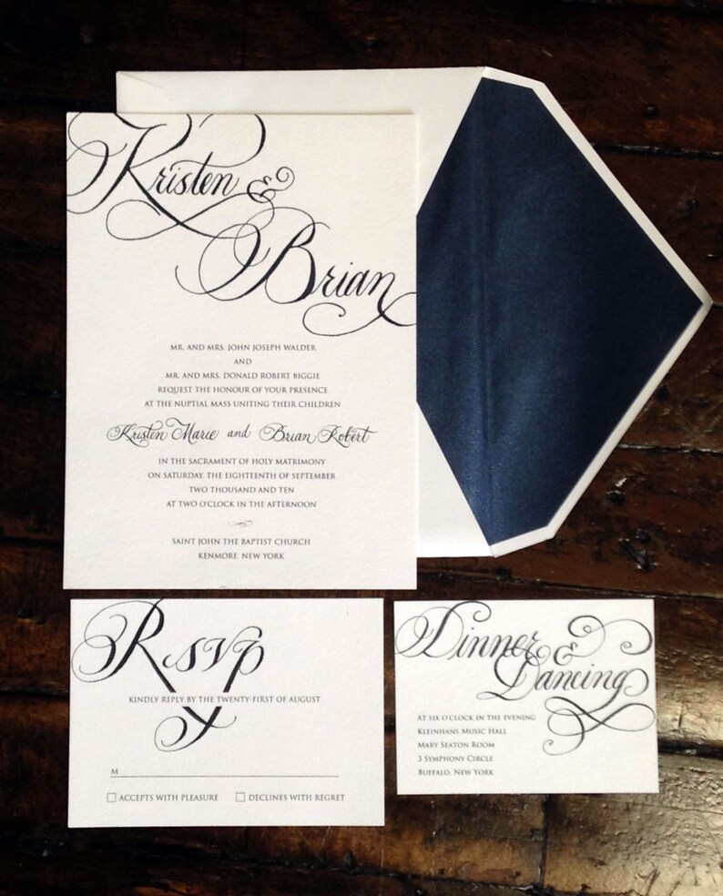 Custom Instant Download Printable DIY Elegant Calligraphy Invitation Suite