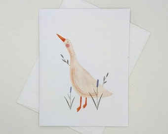 Goose Note Cards Set, 8 blank folded note cards, bird cards, watercolor bird, notecards, geese