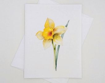 Daffodil Card Set, 8 blank folded cards,  watercolor flowers, daffodils, spring flowers, notecards