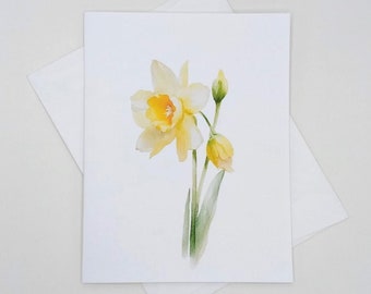 Daffodil Card Set, 8 blank folded cards,  watercolor flowers, daffodils, spring flowers, notecards