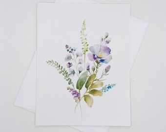 Wildflower Cards, note cards, set of 8 blank folded cards, watercolor flowers, garden flowers, wildflowers, notecards