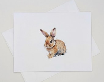 Rabbit Note Card Set, 8 matching cards, minimalist bunny, Easter