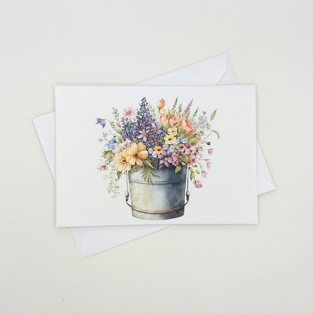 Wildflowers Cards Note Card Set Watercolor Flowers Etsy