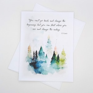 C.S. Lewis Quote Card Set, Forest Landscape Note Cards, Graduation, Encouragement