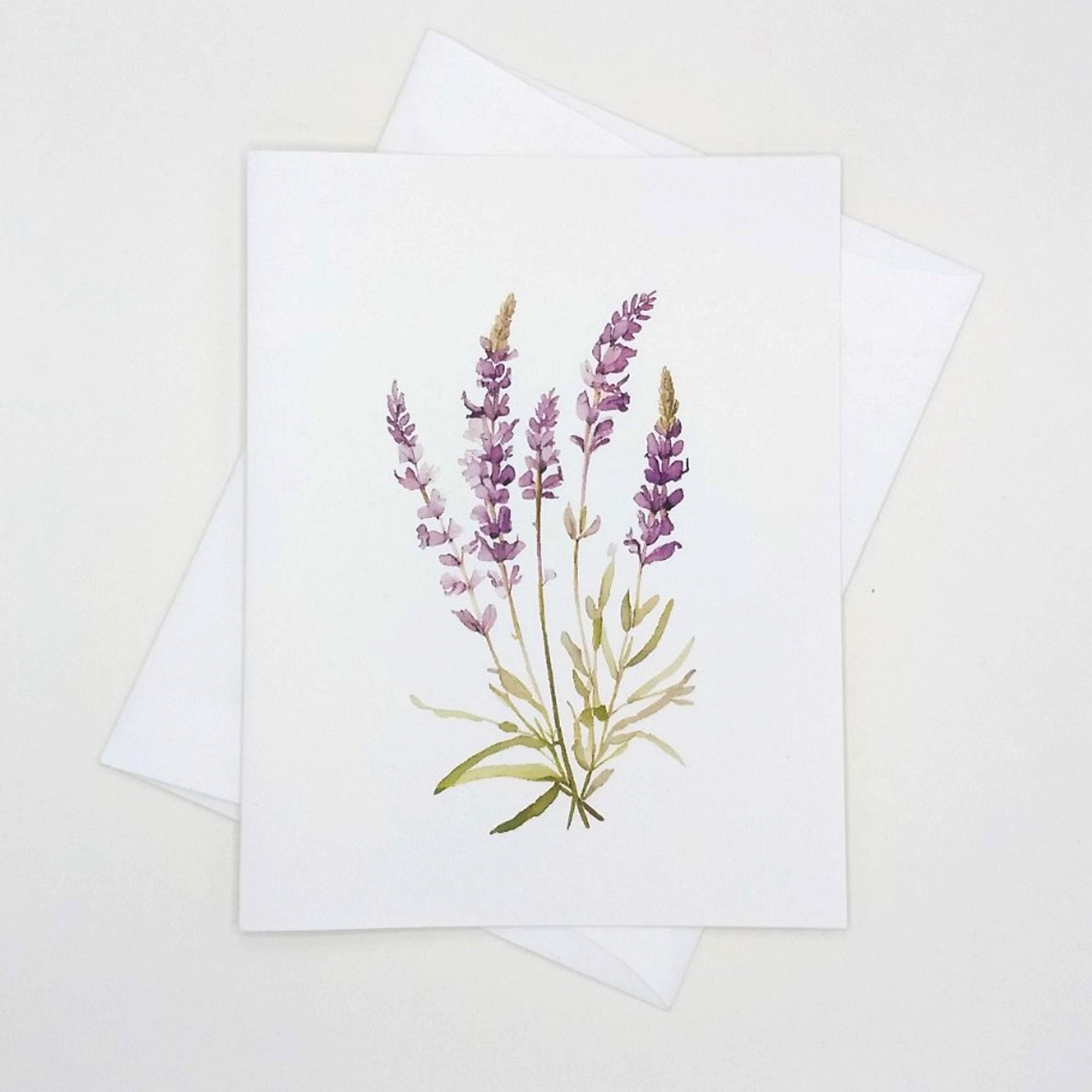 Lavander Note Lavender Note Card Set, Blank Folded Cards, Note Cards, Botanical ...