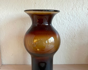 Vintage Amber Glass Vase