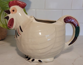 Pichet coq Chanticleer vintage des années 40 par Shawnee Pottery