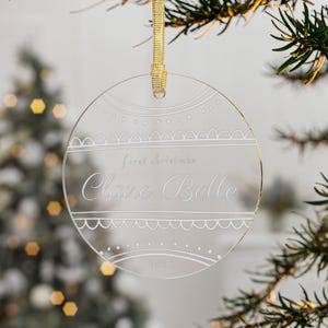 Personalized First Christmas Ornament, Custom Mr and Mrs, Wedding Gift, Our First Christmas Married, Couples Ornament, Newlywed Gift