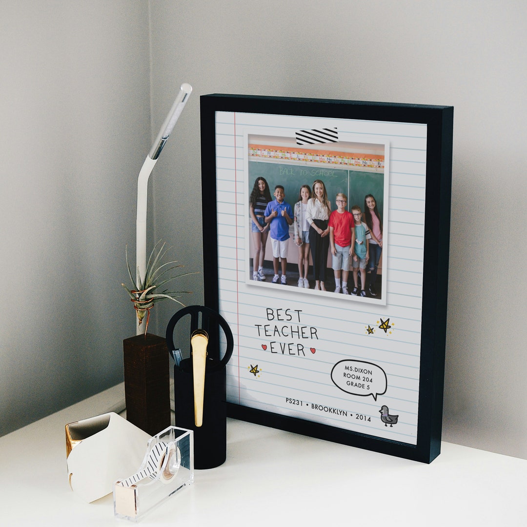 Personalized Wall Art With Photo for Teacher, End of Year Teacher Gift ...
