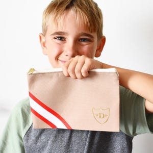 Personalized School Pencil Case, Custom Back to School Supplies, Kids Zipper Pouch, Custom Name Pencil Case Birthday Gift, Canvas Pouch