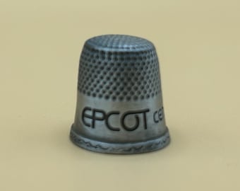Epcot Center 1987 Thimble - Walt Disney, souvenir, vintage, antique, old, world