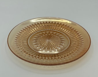Marigold Carnival Glass Saucer Plates - Iridescent, orange, yellow, vintage