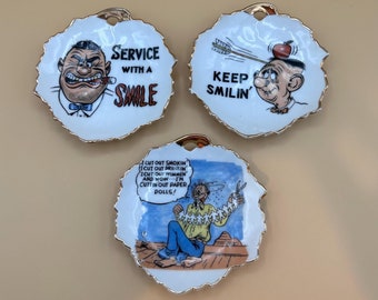 Posacenere California Creations - mantieni il sorriso servizio con un sorriso bambole di carta vintage