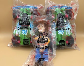 Disney Toy Story Burger King Toys 1995 – RC Car & Woody, New in Original Bag
