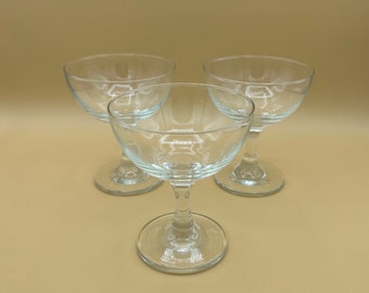 Champagne Goblet - wine stem crystal glass clear simple vintage antique old
