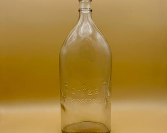 Little Bo-Peep Ammonia Bottle: Tall Vintage Apothecary Jar