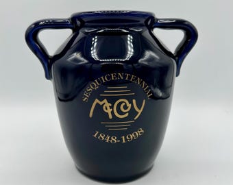 Vintage Mccoy Pottery Vase | Vase With Decorative Handles | Tassel
