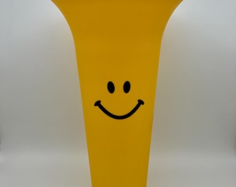 Yellow Smiley Face Popcorn Bucket – Large Slim Snack Container