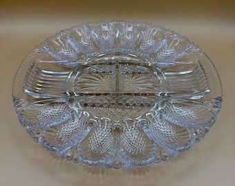 Piatto per uova alla diavola e salsa L.E. Smith Heritage • Piatto da portata pressato degli anni '50-'60 • Elegante piatto da portata per feste