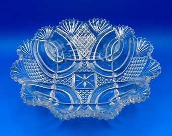 Sawtooth Decorative Bowl - table decor Hickman McGee Glass clear vintage antique
