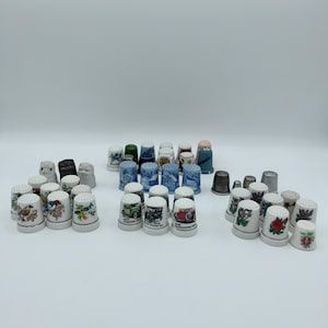 Thimble Lot – Cars, Cats, Birds, Flowers – Collectible & Display Thimbles