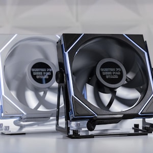 Computer Desk Fan Stand - Custom Metal Adjustable Gaming PC 120mm/140mm Case Fan Accessory