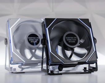 Computer Desk Fan Stand - Custom Metal Adjustable Gaming PC 120mm/140mm Case Fan Accessory