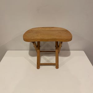 Small Wood Vintage Stool- Step Stool, Foot Stool, Wood Riser, Plant Stand, Garden Seat, Folding Stool- Free Shipping