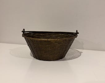 Vintage Brass Basket- Brass Bowl- Free Shipping