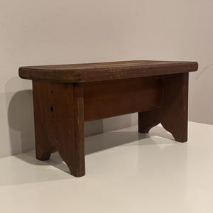 Small Wood Vintage Stool- Step Stool, Foot Stool, Wood Riser, Plant Stand, Garden Seat- Free Shipping