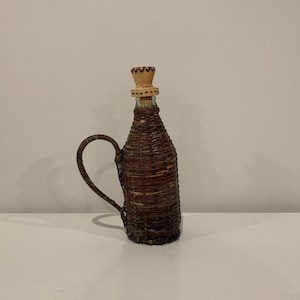 Wicker Woven Glass Bottle- Glass Decanter- Carafe- Free Shipping