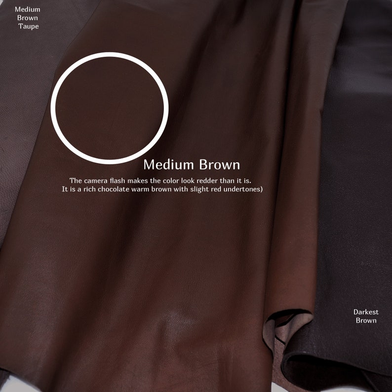 Medium brown leather for buttons.