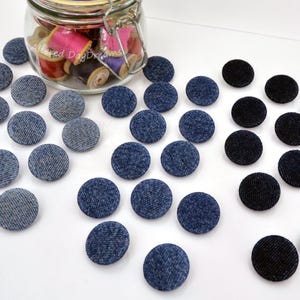 DENIM 1-1/2 Inch #60L 38mm Extra LARGE Denim or Fabric Shank Style BUTTONS