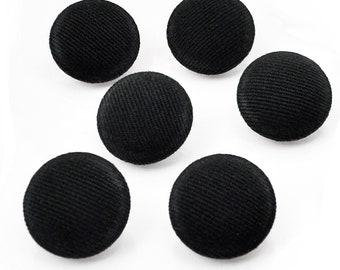 VINYL 3/4 inch #30L 19mm Fabric Covered Shank Backed BUTTONS, Black and Brown  Vinyl