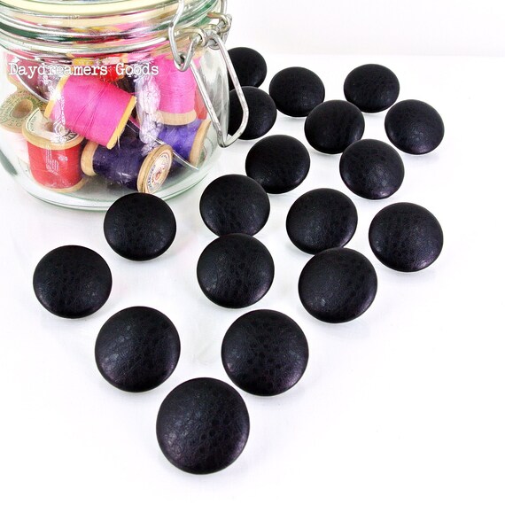 Crushed Velvet 30L//19mm Black Upholstery Fabric Covered Buttons