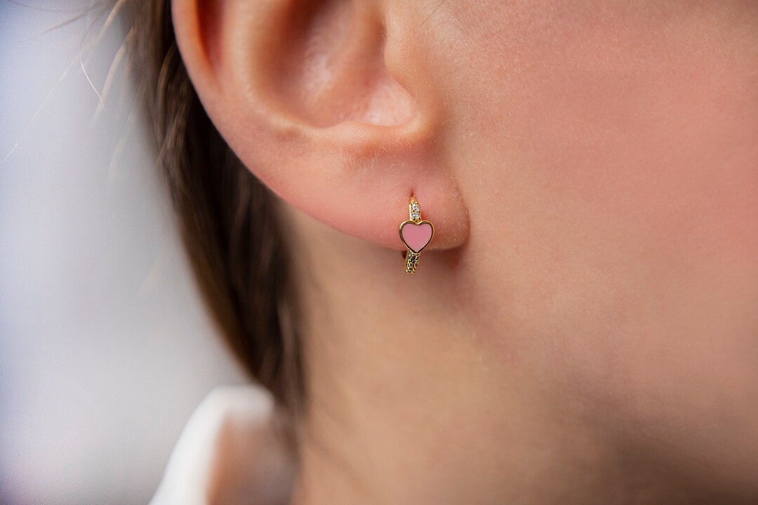Pink Cluster Hoop Earrings