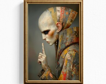 Lámina artística del retrato de la Reina Oscura — Figura de la mitología ceremonial