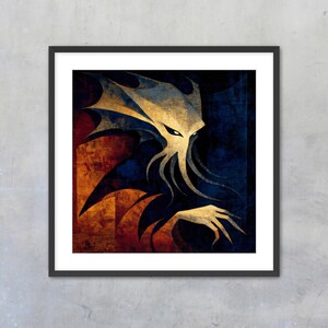 Tentacle Monster Illustration Illustration Gothic Art Art Cthulhu Inspired Inspired Dark Aesthetic Aesthetic Wall Decor Decor Horror Theme