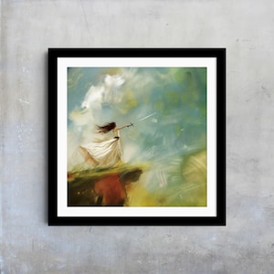 Fantasy Wall Art, Fencing Poster, Inspirational Home Decor, Female Empowerment Art, Swordfight Print, Gift for Her