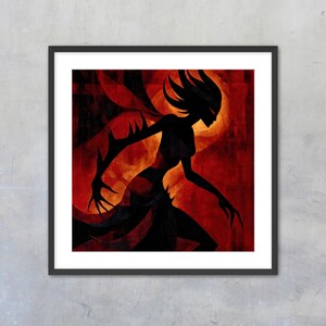 Red Monster Illustration Illustration Gothic Art Art Cthulhu Inspired Inspired Dark Aesthetic Aesthetic Wall Decor Decor Horror Theme