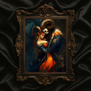 Dark Fantasy Demon Art Print | Gothic Romance Wall Decor | Enchanted Lover Illustration Bild 7