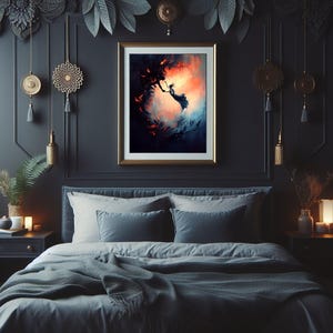 Mysterious Scene Art Print Gothic Fantasy Artwork Dark Academia Aesthetic Wall Decoration Emotional Impact Dramatic Rescue Surreal Elements Fantasy Illustration Moody Atmospheric Artwork Statement Piece Collection Worthy Display Perfect