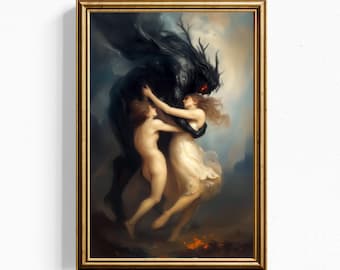 Lámina de arte de mitología oscura - Arte mural figurativo de fantasía