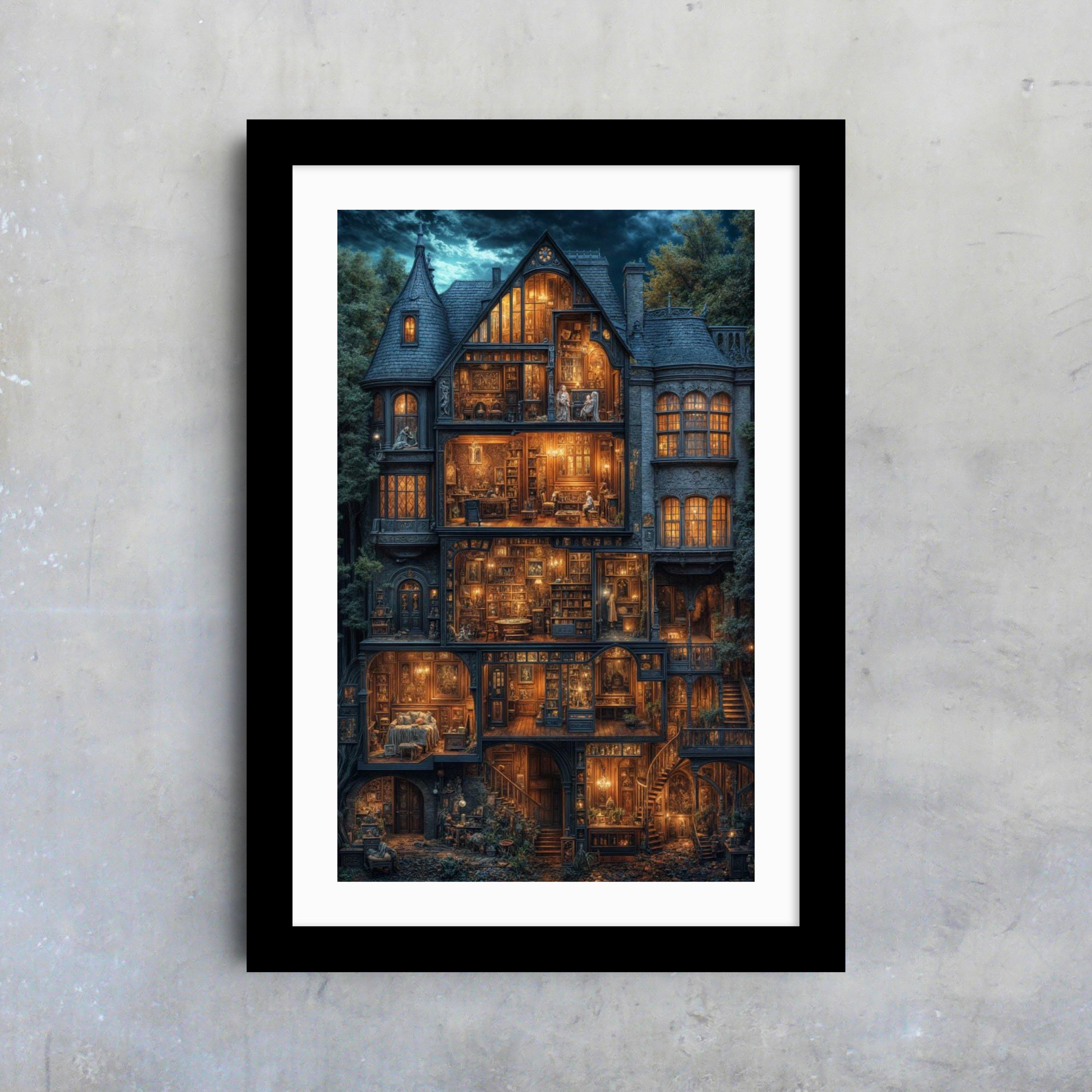 Horror Halloween Wandbild – Gruseliger Killer Druck, 35x25 Cm, Gerahmt Aus Faserholz