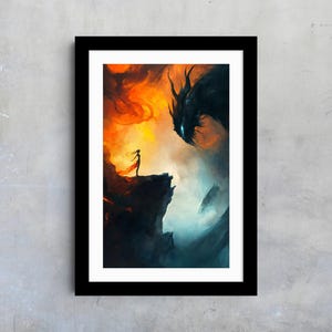 Dark Fantasy Wall Art - Mystical Demon Artwork - Gothic Wall Art Print - Ethereal Surreal Decor for Fantasy Lovers - Dark Academia Poster
